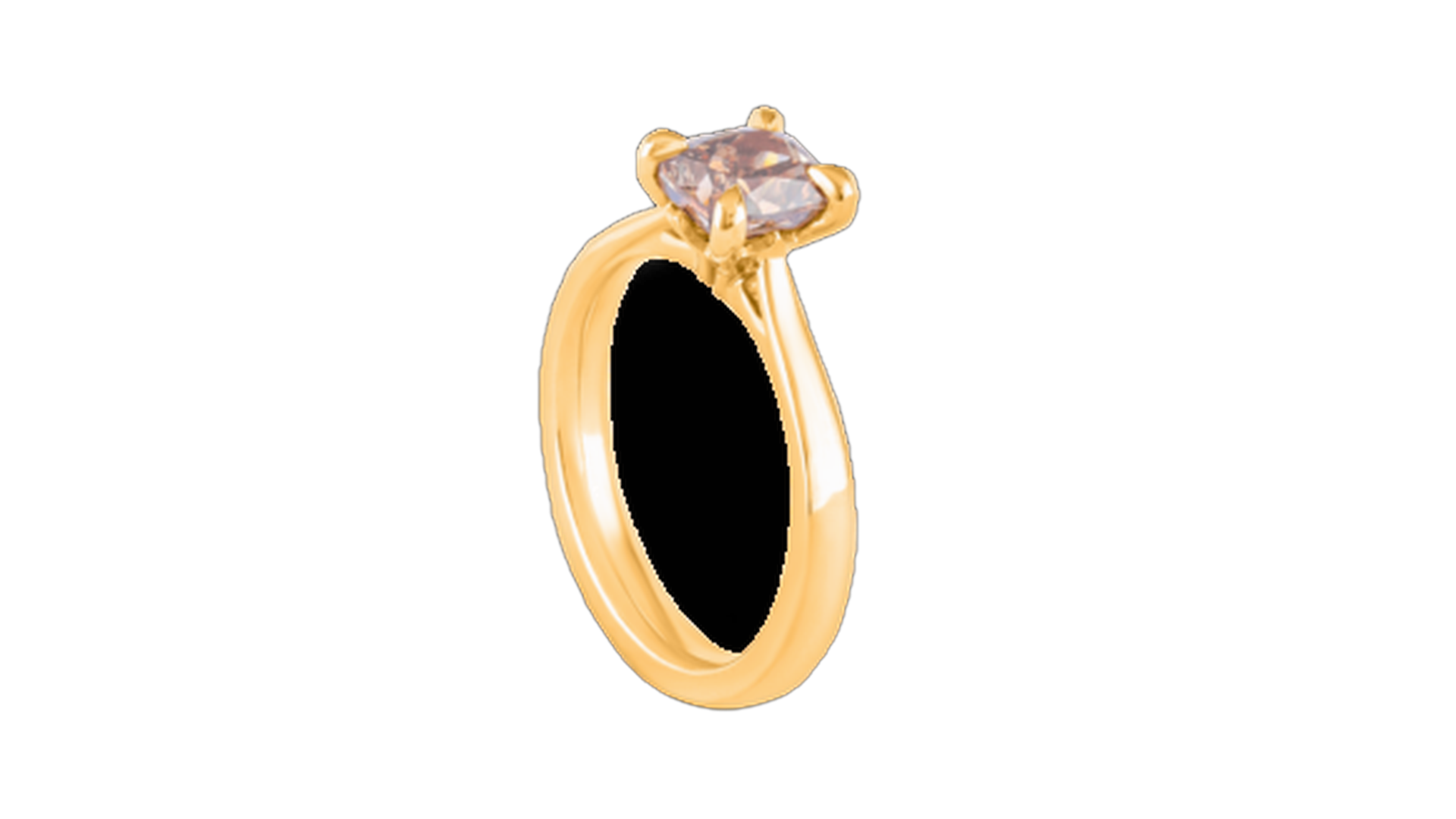 22K Sunrise Gold Ring with Cognac Diamond | Size J