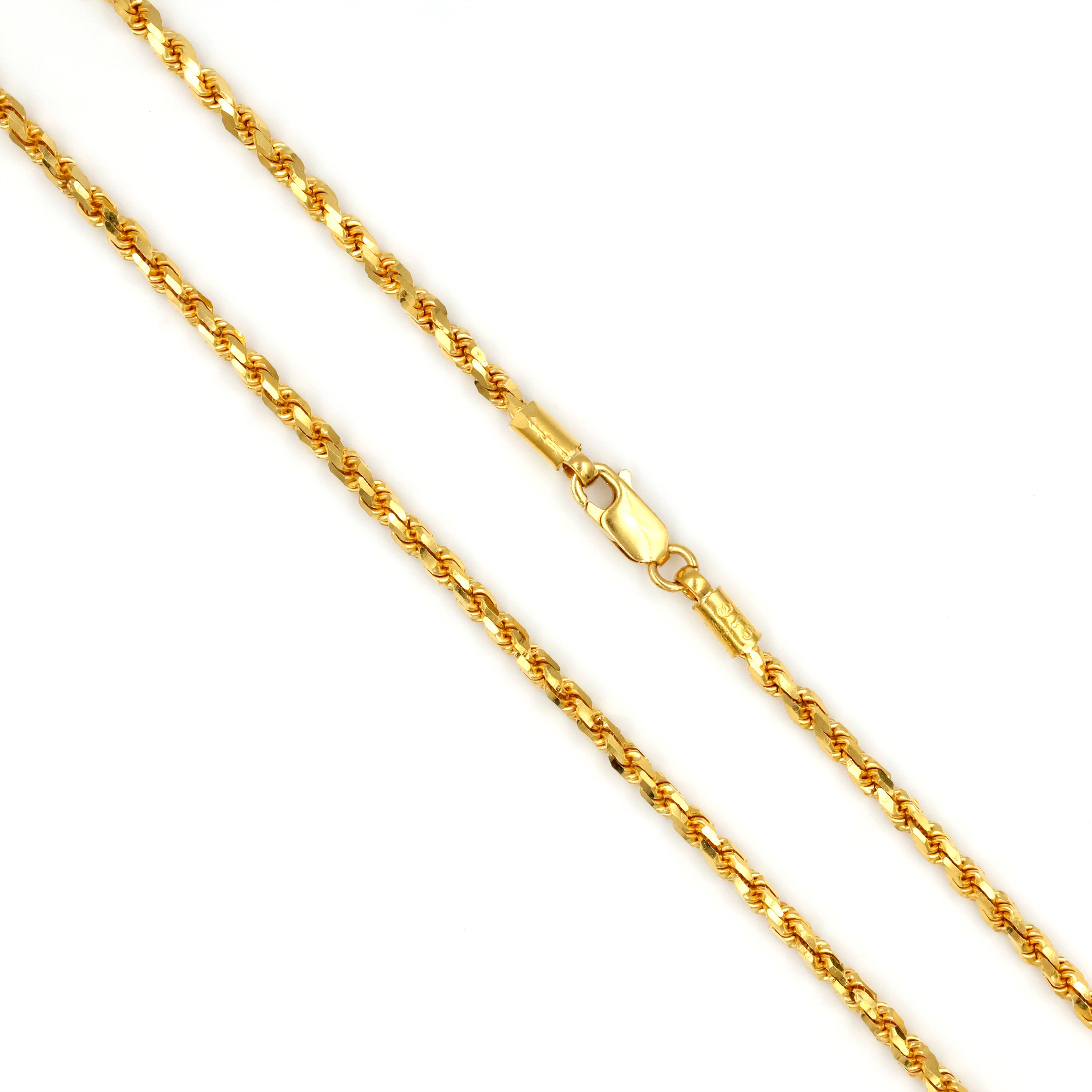22K Gold Rope Chain Twisted Design – Dynamic Elegance & Supreme Purity