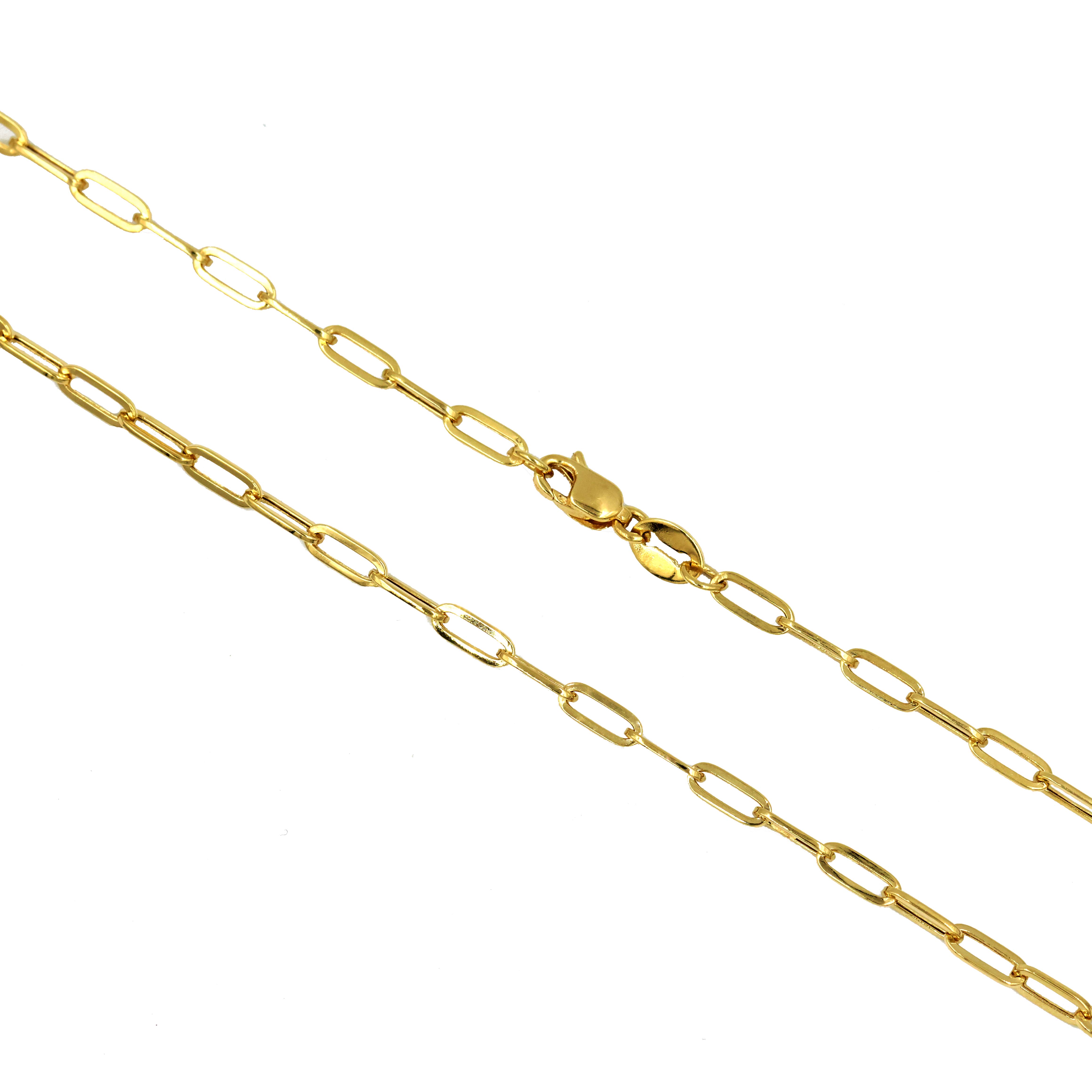 18K Gold Paperclip Chain - Lightweight Crafted