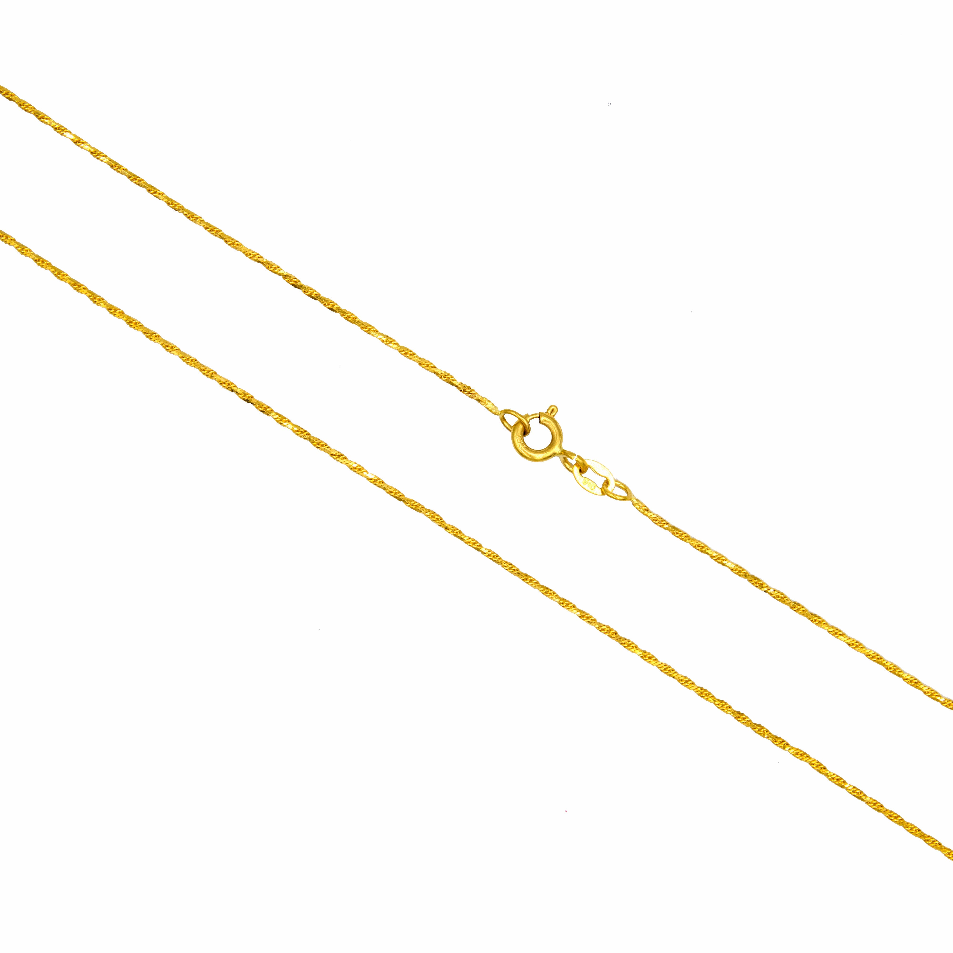 22K Gold Solid Thin Rope Chain
