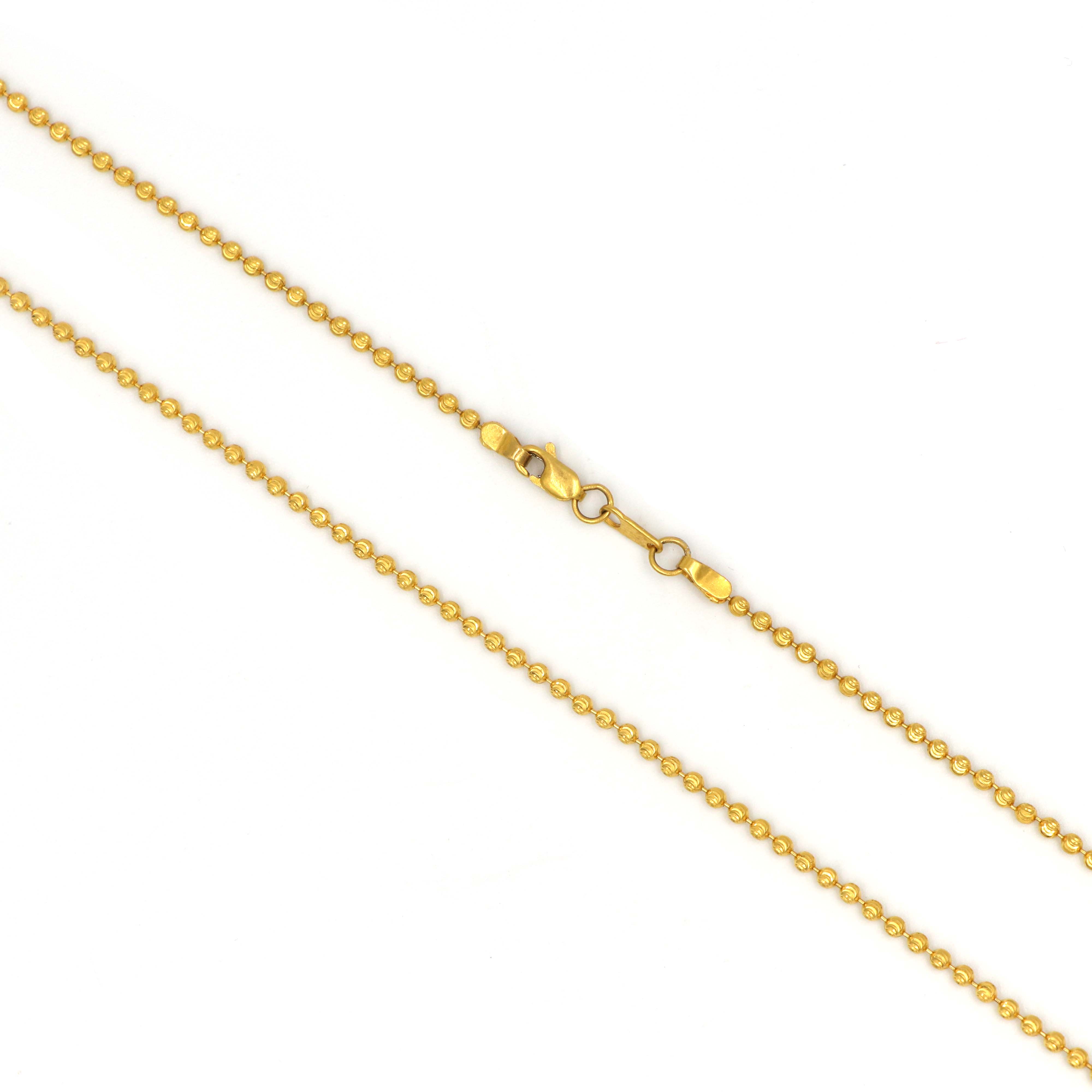 Elegant 22K Gold Vertical Ball Chain Necklace 2