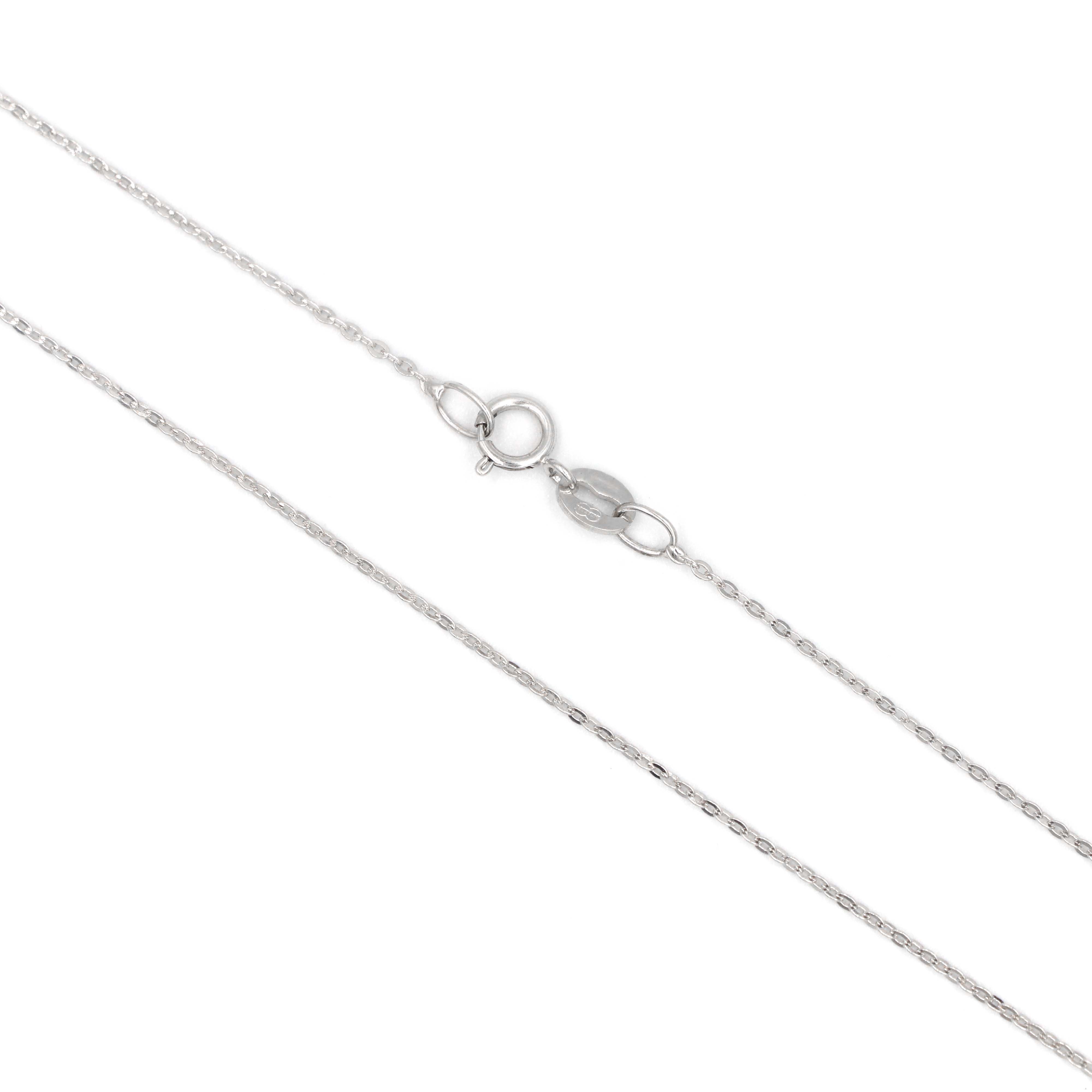 Elegant 18K White Gold Thin Link Chain Necklace