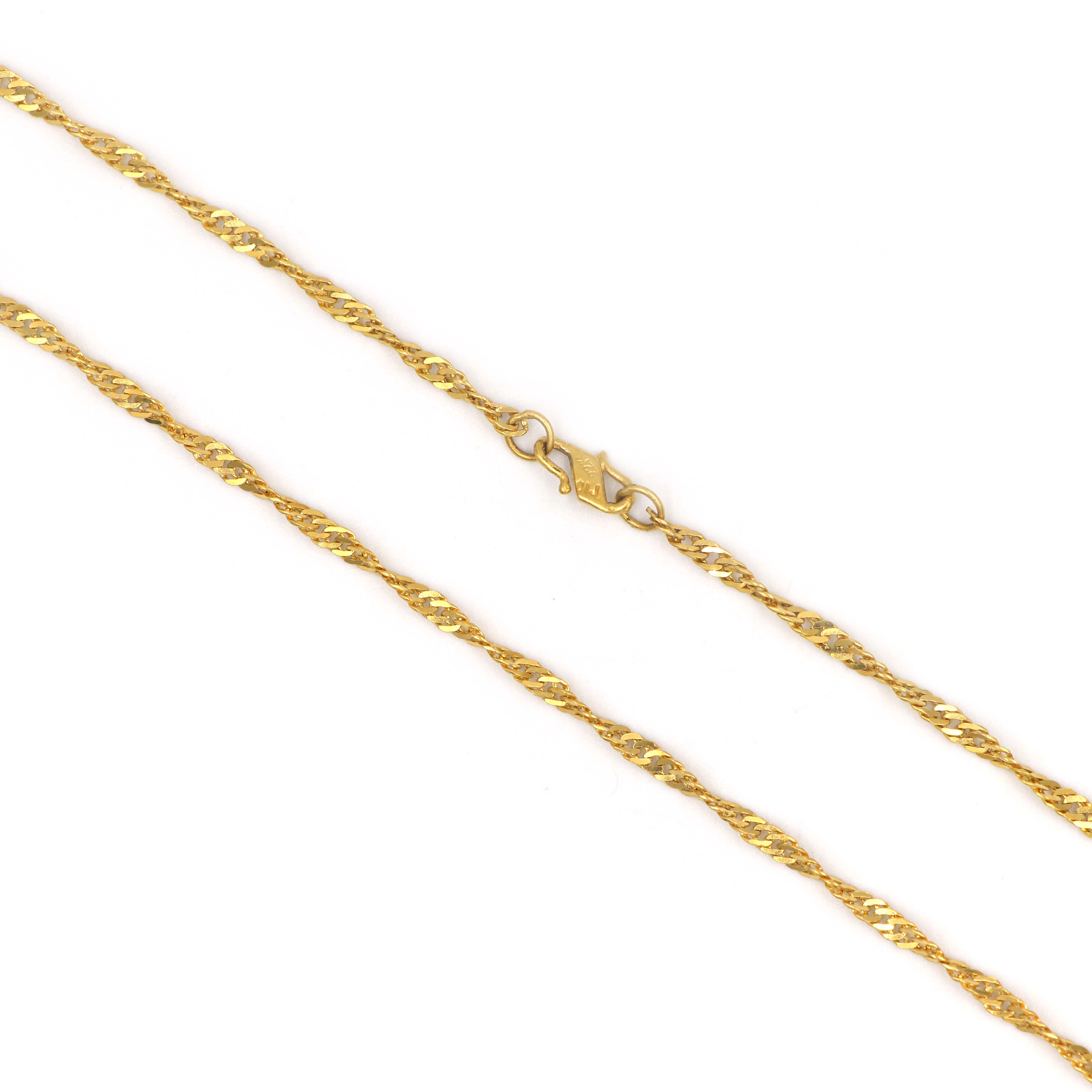 Sparkling 22K Gold Disco Chain Necklace