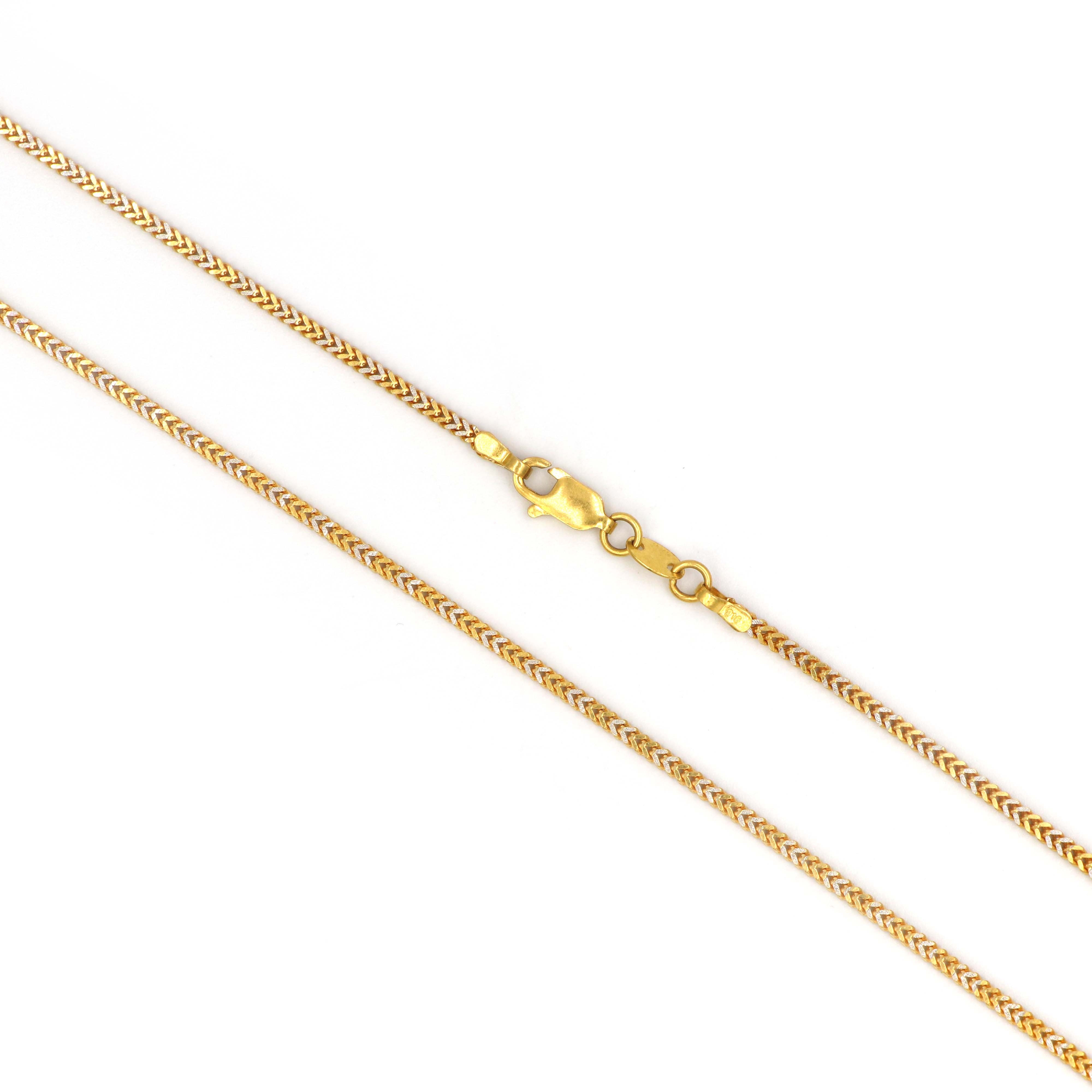Chic 22K Yellow Gold V Chain Necklace