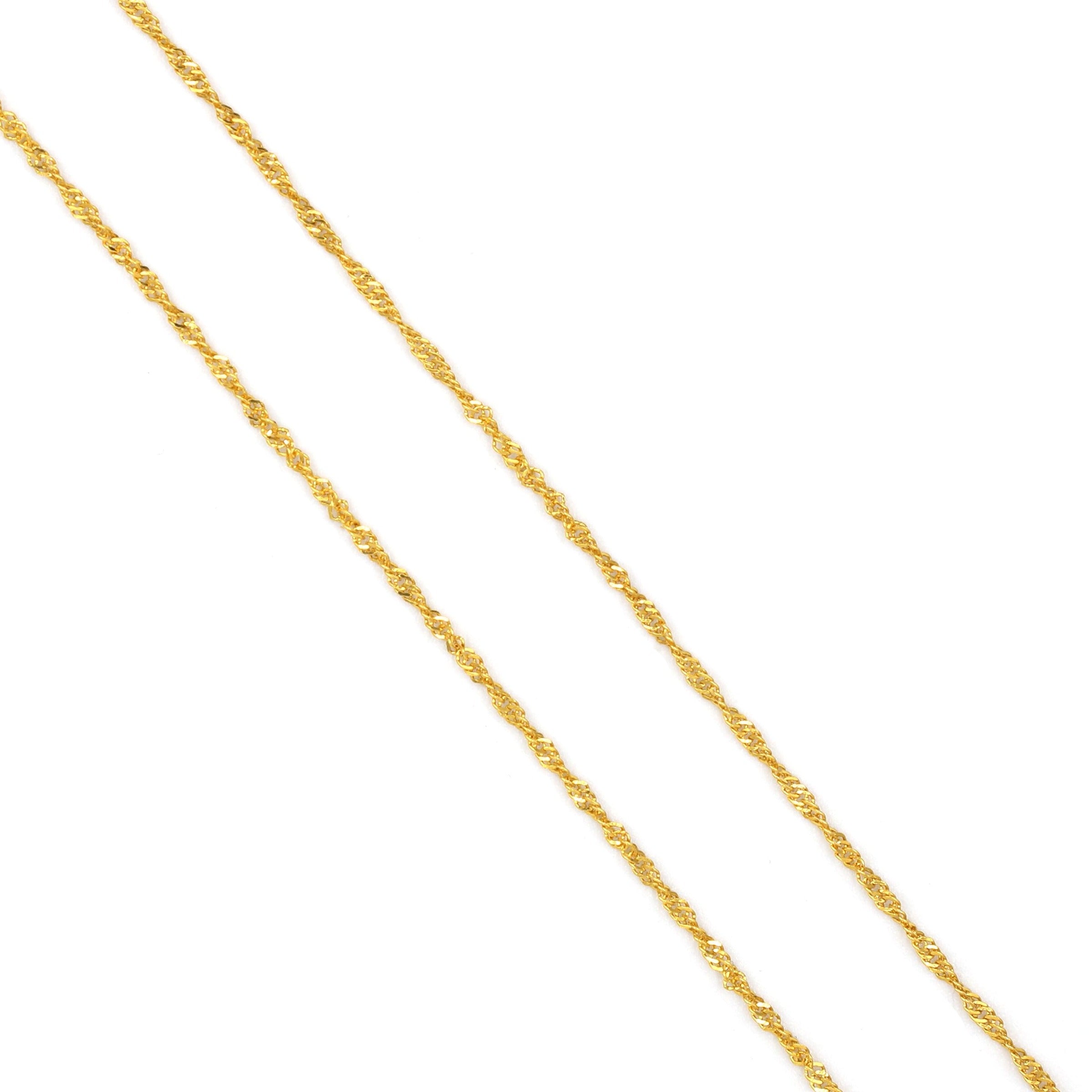 21K Yellow Gold Twisted Chain Necklace