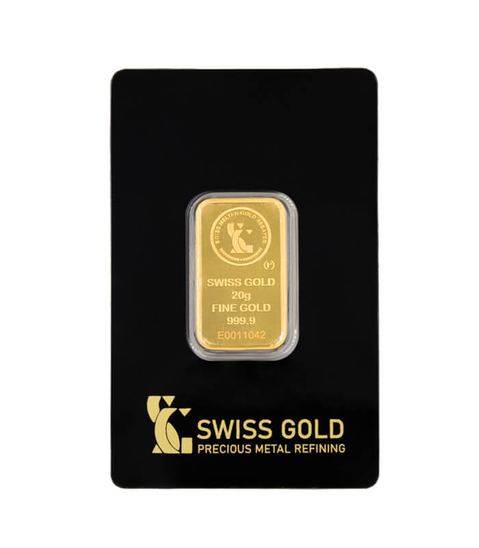 20 gm Swiss gold bar