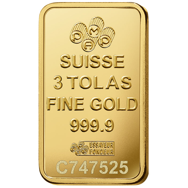 Pamp Suisse Queen Fortuna 3 Tola Gold Bar 24KT