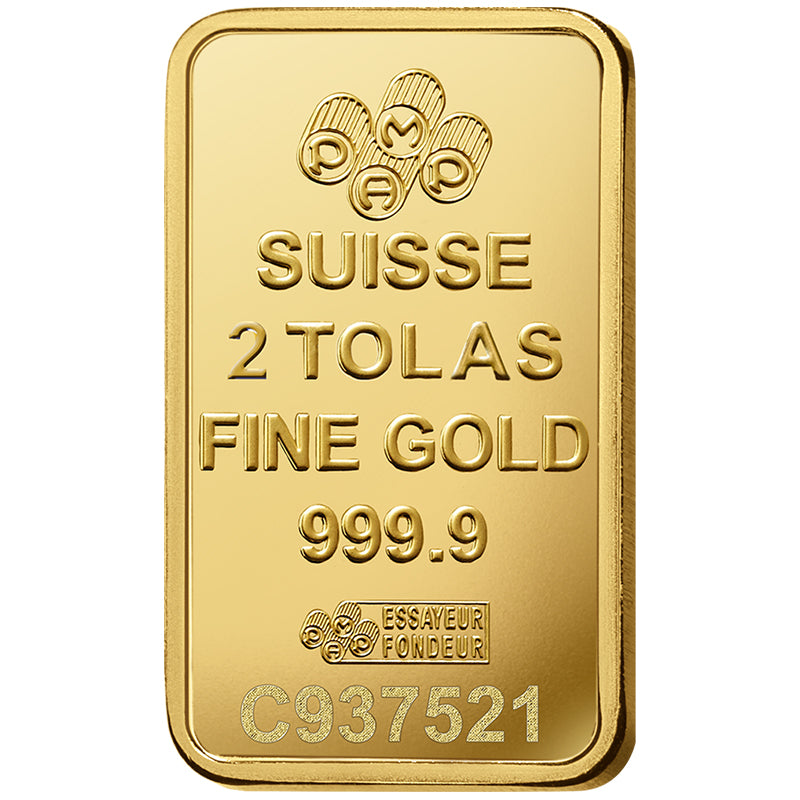 Pamp Suisse Queen Fortuna 2 Tola Gold Bar 24KT