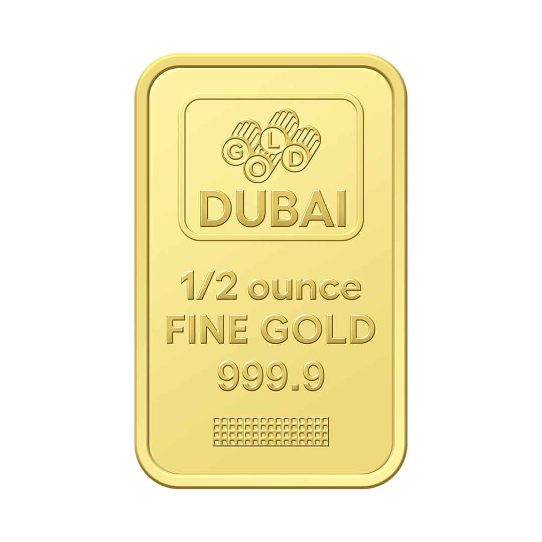 Dubai 0.5 Ounce Pure 999.9 Fine Gold Bar